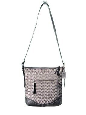 COACH F10944 -2007 Black & Gray Signature C Y2K Crossbody Messenger Bag - NWOT